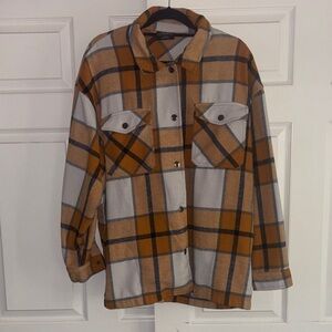 Plaid Button-Up Jacket